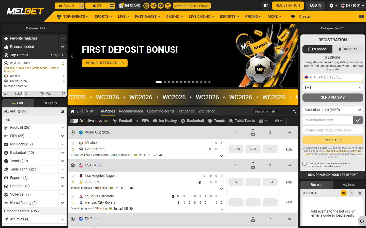 Wild West at Melbet public page screenshot